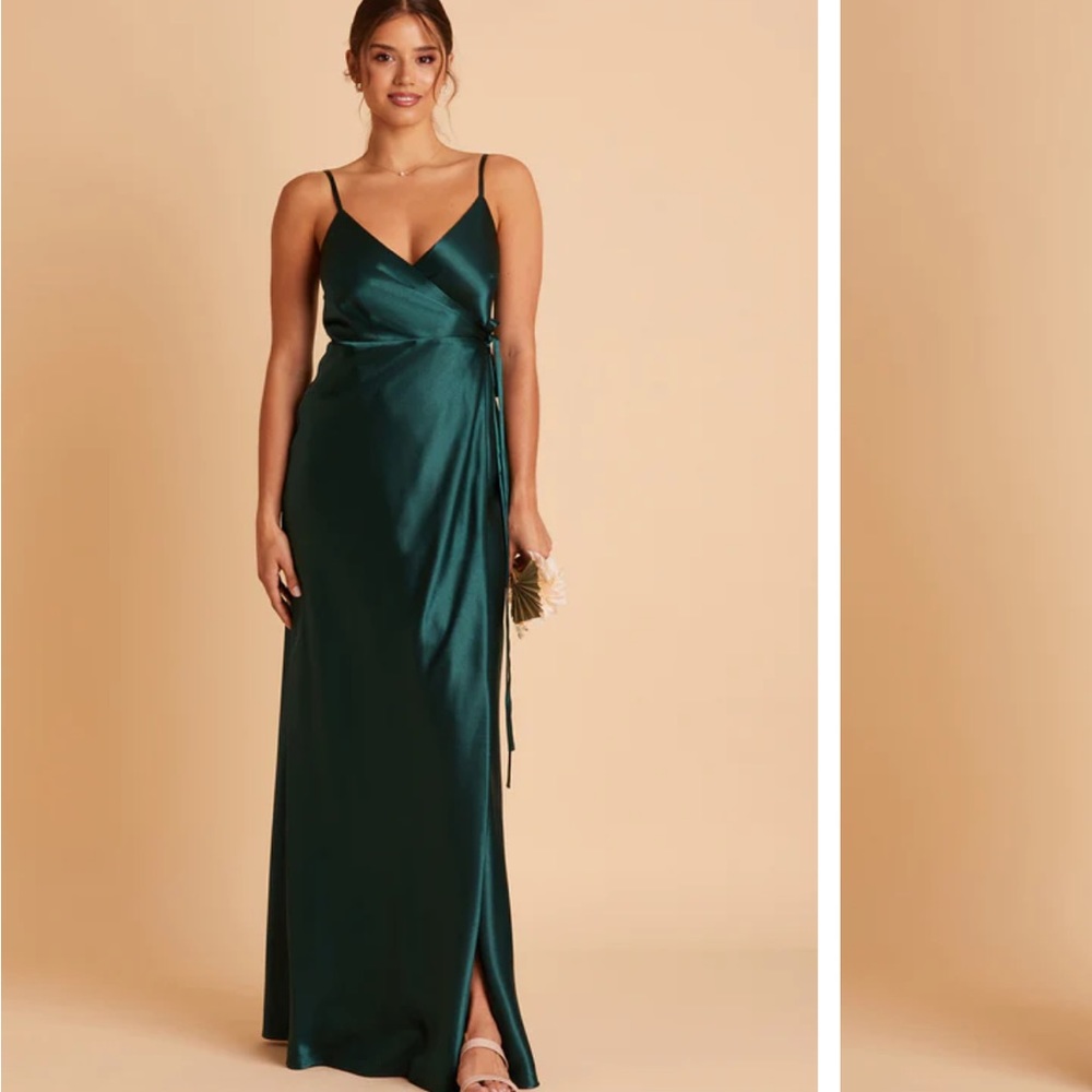 New with tags silk maxi wrap dress- birdy gray